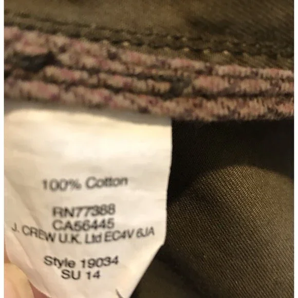 J Crew The Downtown Field Jacket Waxed Cotton Green Womens Size XXXS - Picture 6 of 12